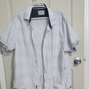 Men's Classic White Striped Button Down Shirt